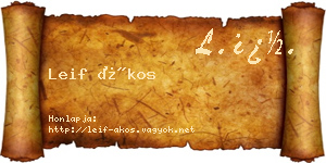 Leif Ákos névjegykártya